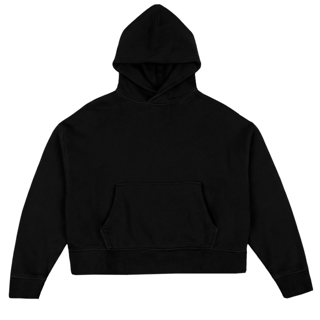 HODDIESAMPLE Black Oversized Boxy Hoodie.