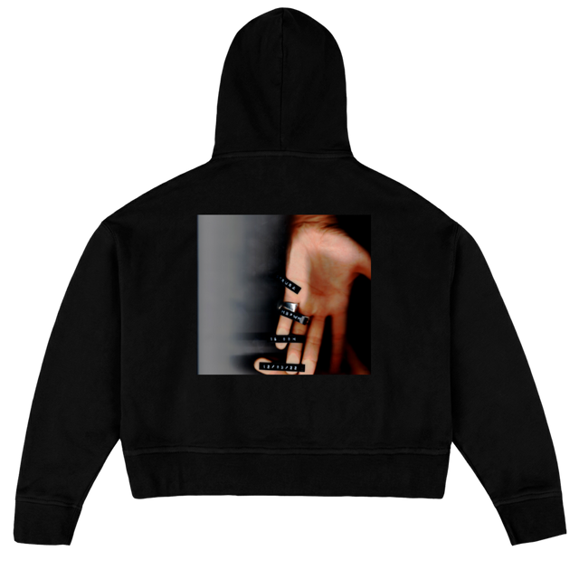HODDIESAMPLE Black Oversized Boxy Hoodie.