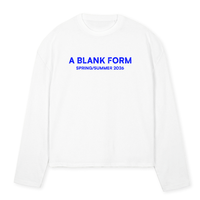 SSBLANKFORMA White Oversized Boxy LS Tee.