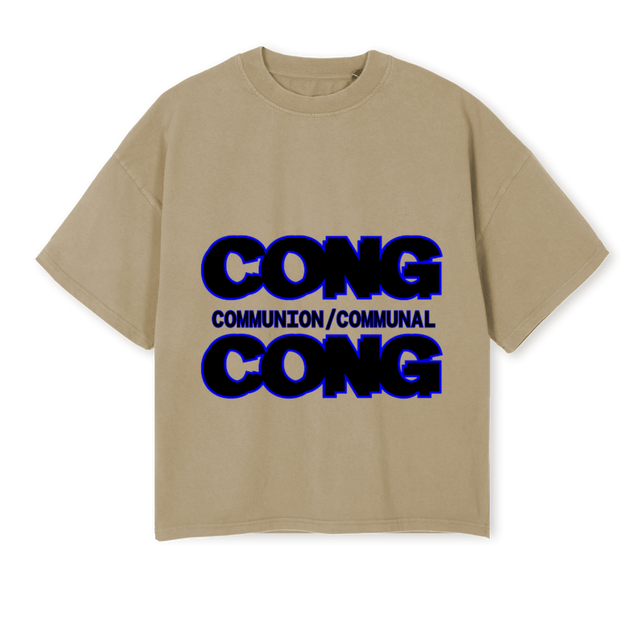 PROV TISHI SS Vintage Dune Oversized Boxy Tee.