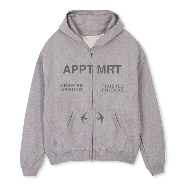 CATF ZIIP Grey Marl Oversized Zipped Hoodie.