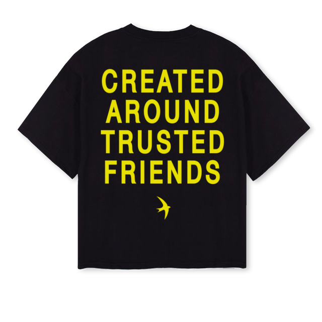 BY CATF Black Oversized Boxy Tee.