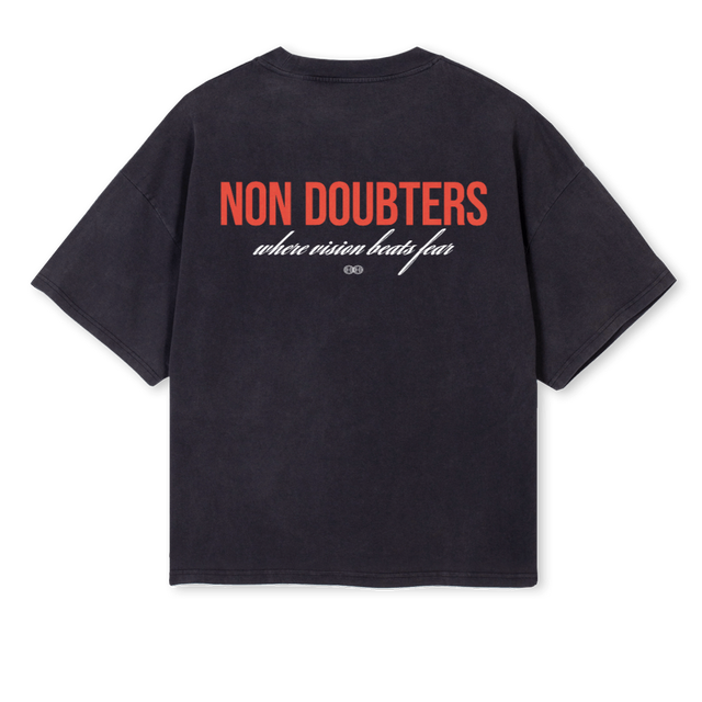 NON DOUBTERS BACKK Vintage Black Oversized Boxy Tee.