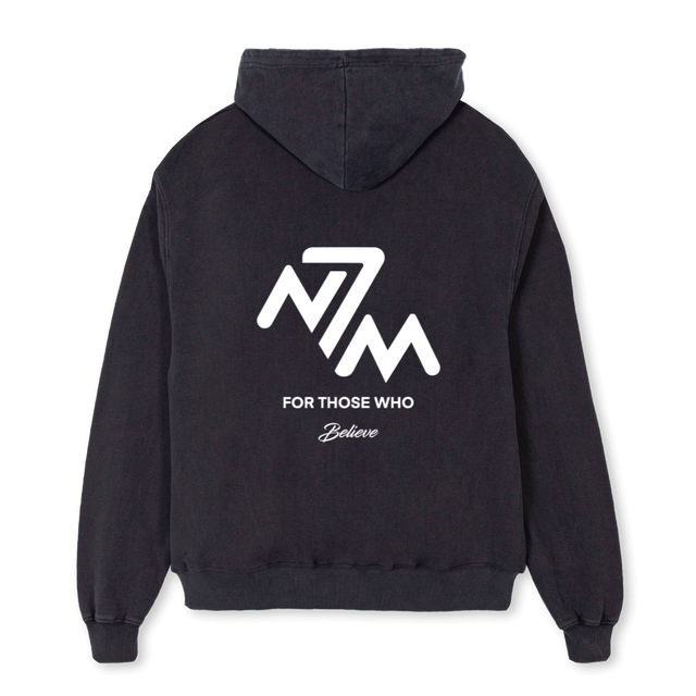 VINTAGEZIP Vintage Black Oversized Zipped Hoodie.