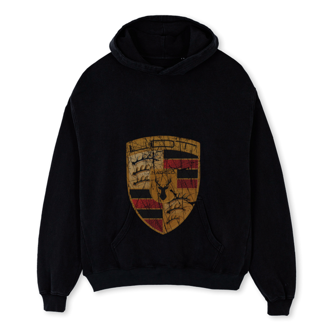 LDTRACINGBLACKHOODIE Black Oversized Hoodie.