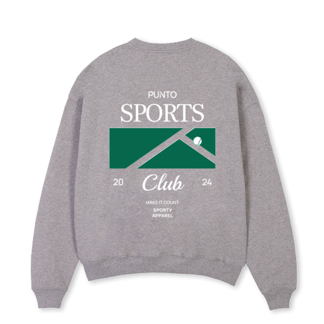 PUNTOSPORTY Grey Marl Oversized Crewneck Sweater.