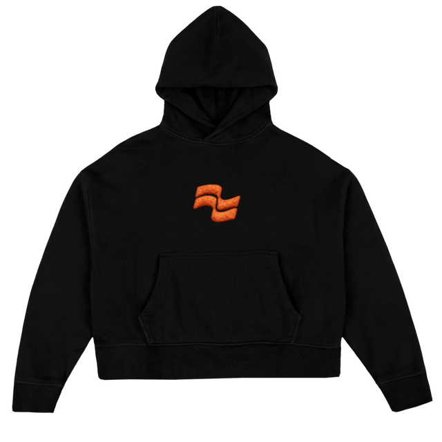 HOOPSQUAD Black Oversized Boxy Hoodie.
