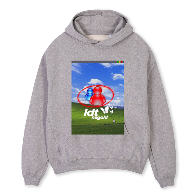 LDTMSN Grey Marl Oversized Hoodie.