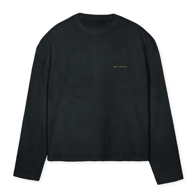 RIZ SPECIAL LST Vintage Black Oversized Boxy LS Tee.