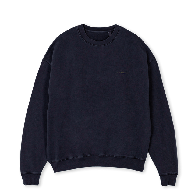 RIZ SPECIAL SWEATS Vintage Black Oversized Crewneck Sweater.