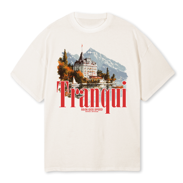 SWITZERLAND Vintage White Oversized Tee.