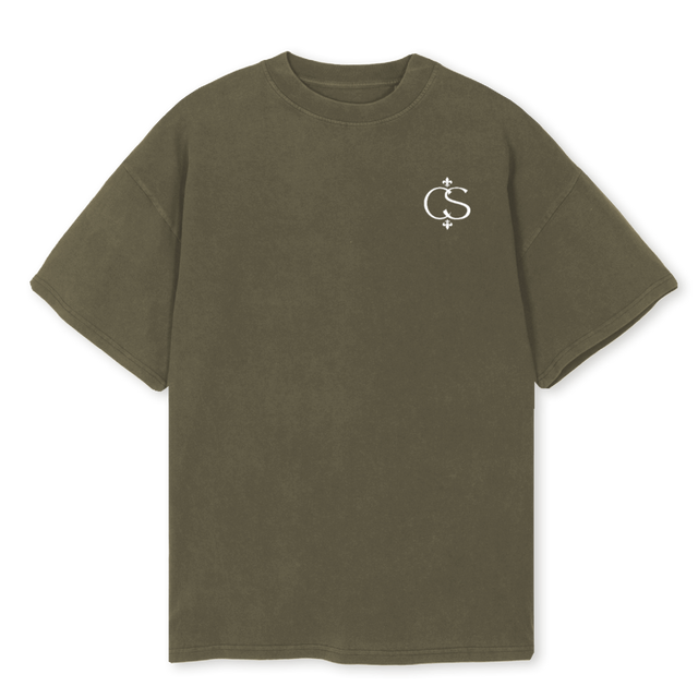 ESPRESSO Vintage Olive Oversized Tee.