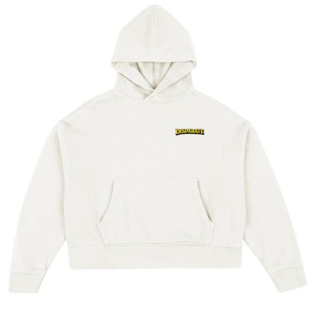 LIONONE Vintage White Oversized Boxy Hoodie.