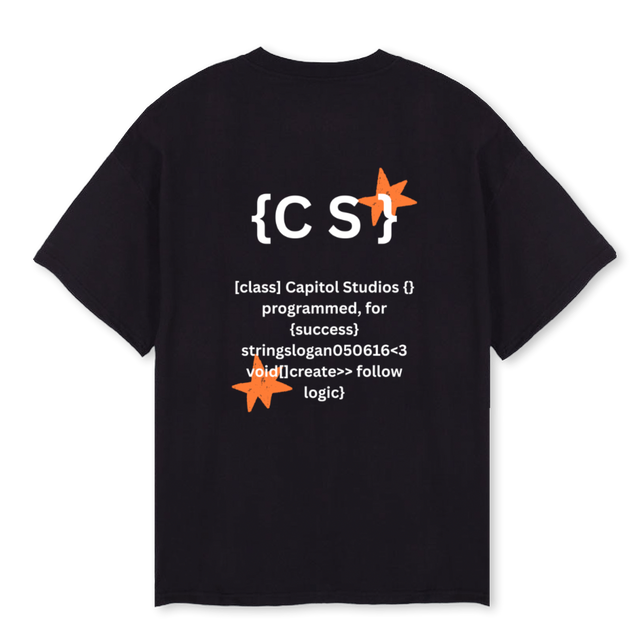 CODING NEGRO Black Oversized Tee.