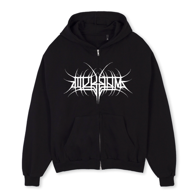 NEKROM SORDIDE Z Black Oversized Zipped Hoodie.