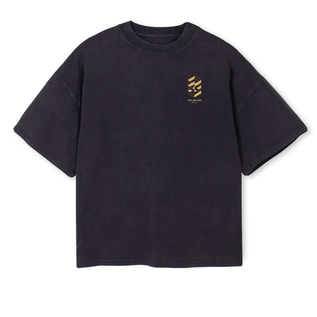SH Vintage Black Oversized Boxy Tee.