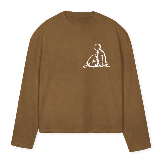 APOSWATCTWO Vintage Tan Oversized Boxy LS Tee.