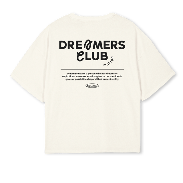 DREAMERSCLUBOVERSIZE Cream Oversized Boxy Tee.