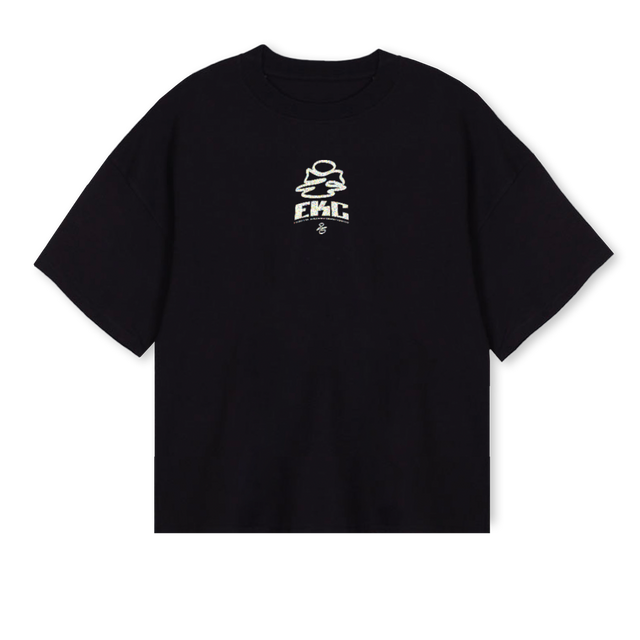 EKCTSHIRT Black Oversized Boxy Tee.