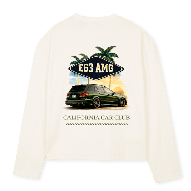 ELONGWHITE Vintage White Oversized Boxy LS Tee.