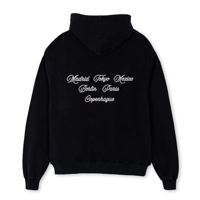 CIUDADES CAPITALES N Black Oversized Hoodie.