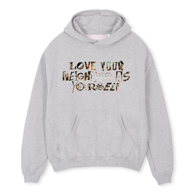 LOVEYOURNEIGHBOR Light Grey Marl Oversized Hoodie.