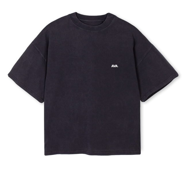 AVASAUDADE Vintage Black Oversized Boxy Tee.