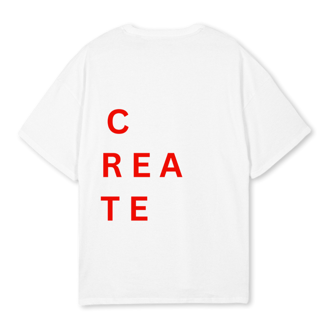 CREADOR ROJA White Oversized Tee.