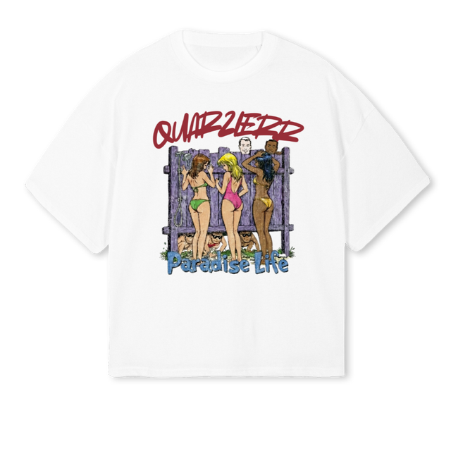 QUARTIERR PS White Oversized Boxy Tee.