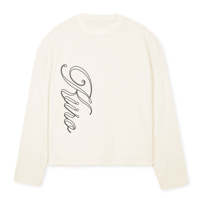 KIIRO INNOVATESTUDIO Vintage White Oversized Boxy LS Tee.