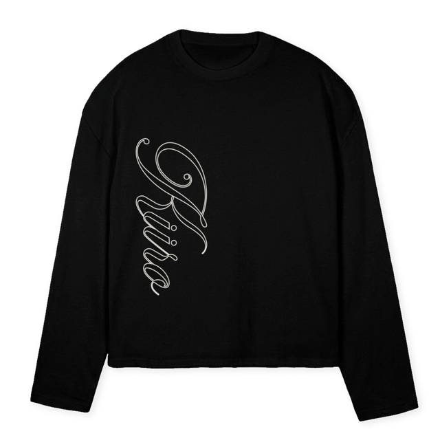 HANIFI  Black Oversized Boxy LS Tee.