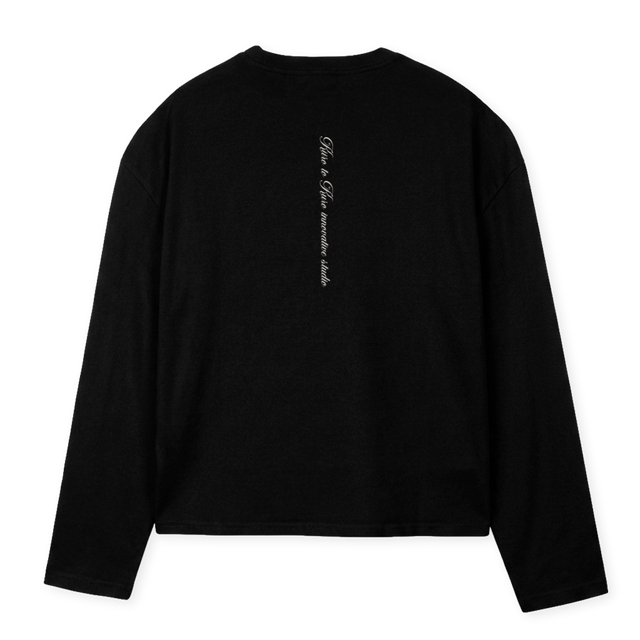 HANIFI  Black Oversized Boxy LS Tee.