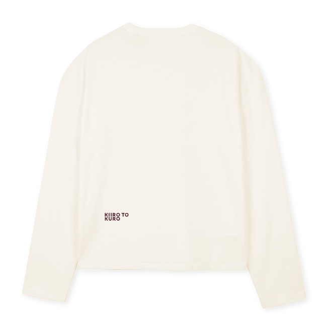 KTKJAPANESEBROWN Vintage White Oversized Boxy LS Tee.