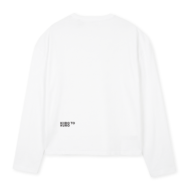 KTKJAPANESEORANGE White Oversized Boxy LS Tee.