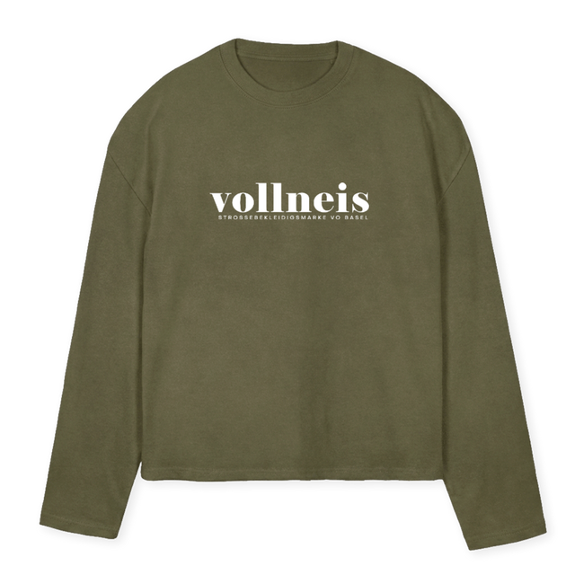 LSOLIVELOGO Vintage Olive Oversized Boxy LS Tee.
