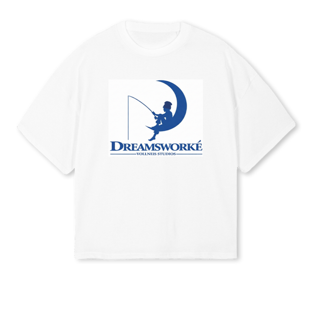 SHIRTDREAMSWORKE White Oversized Boxy Tee.