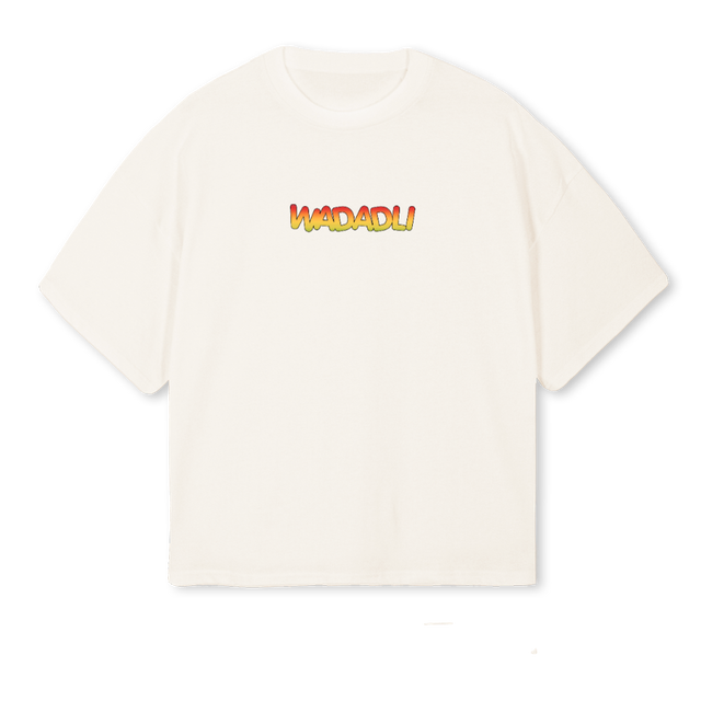 WADADLINEWLOGO Vintage White Oversized Boxy Tee.