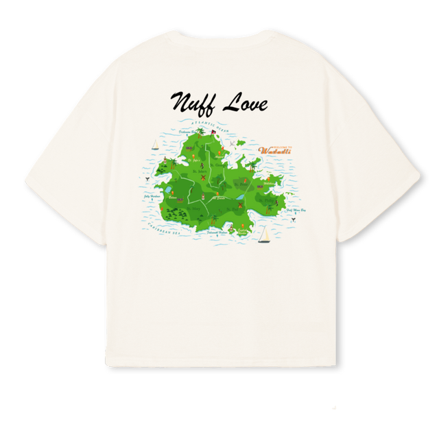 WADADLINEWLOGO Vintage White Oversized Boxy Tee.