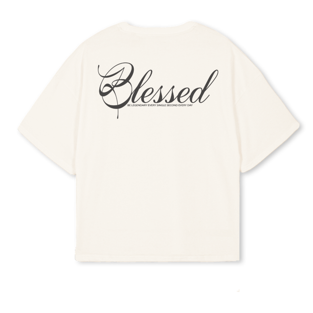 BLESSCRIPT Vintage White Oversized Boxy Tee.
