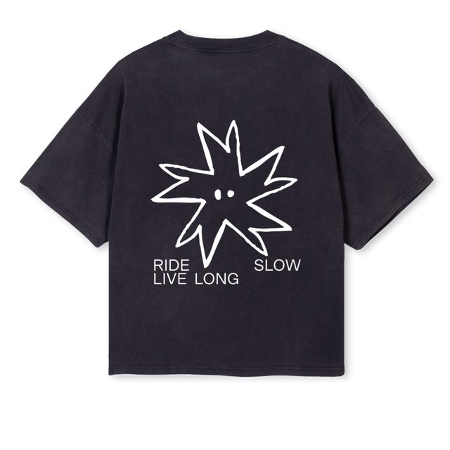 RIDESHIRT Vintage Black Oversized Boxy Tee.