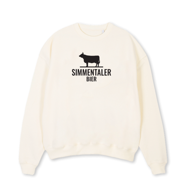 DAVIDSIMMENTALER Cream Oversized Crewneck Sweater.