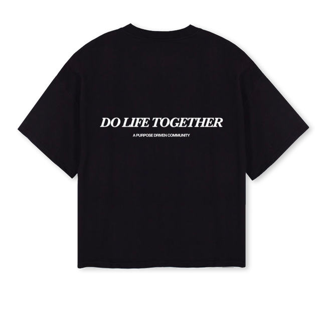 LC TWENTYSIX Black Oversized Boxy Tee.