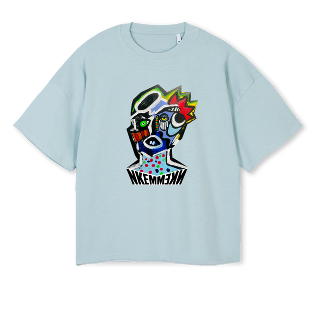 CHAOSFACE Cold Blue Oversized Boxy Tee.