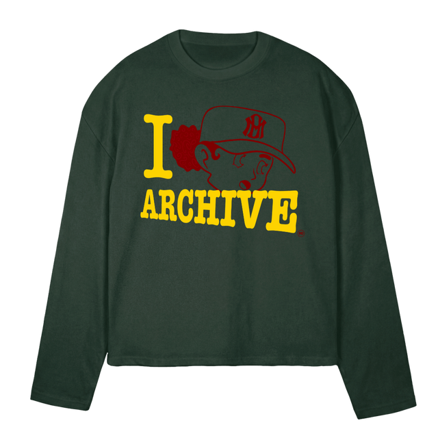 ILOVEARCHIVE Wild Green Oversized Boxy LS Tee.