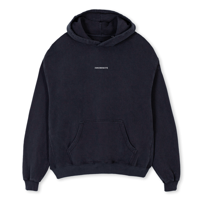 NO BRACKET Vintage Black Oversized Hoodie.