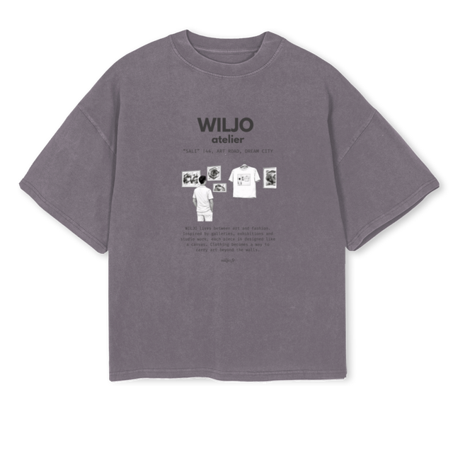 WILJOATELIER Pigment Grey Oversized Boxy Tee.
