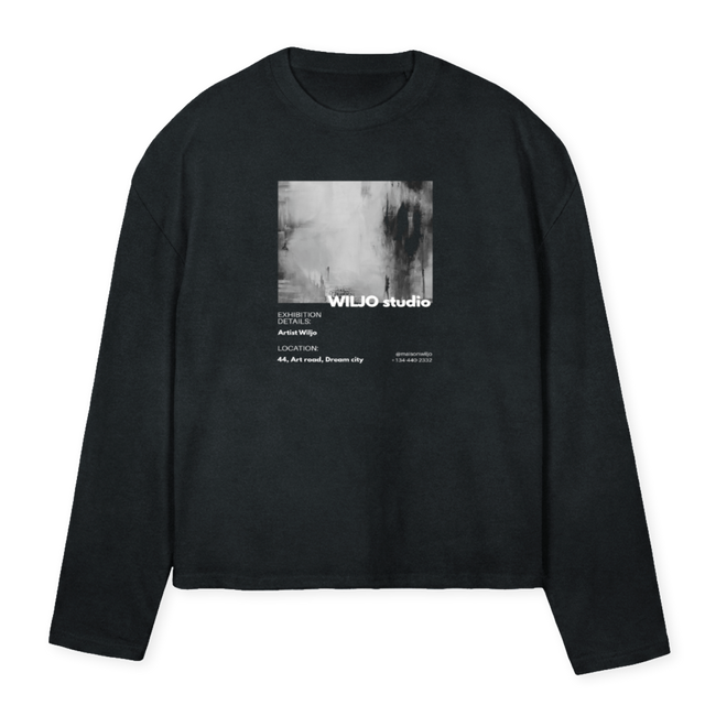 WILJOLLSTUDIO Vintage Black Oversized Boxy LS Tee.