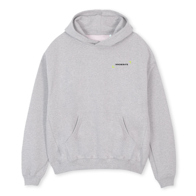 BRACKET GRAY Light Grey Marl Oversized Hoodie.