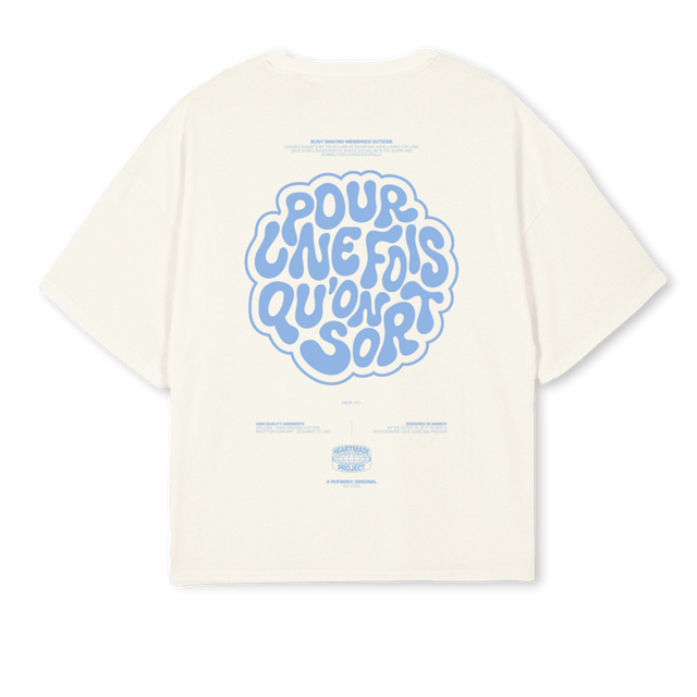SAMPLEPUFQOSCREAM Cream Oversized Boxy Tee.