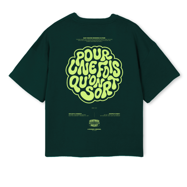 SAMPLEPUFQOSVERT Wild Green Oversized Boxy Tee.